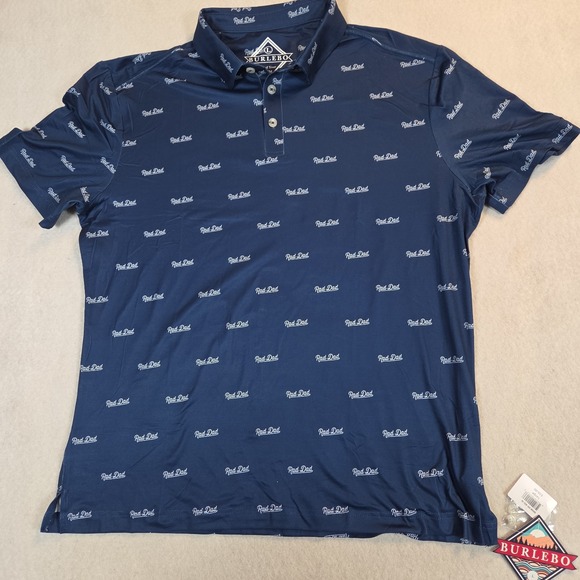 BURLEBO Other - Burlebo Men's Rad Dad Performance Lightweight Golf Polo Shirt Sz. NEW NAVY
